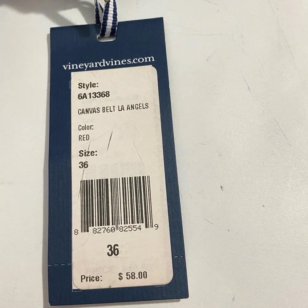 Men’s LA Angels Vineyard Vines Red MLB Canvas Belt